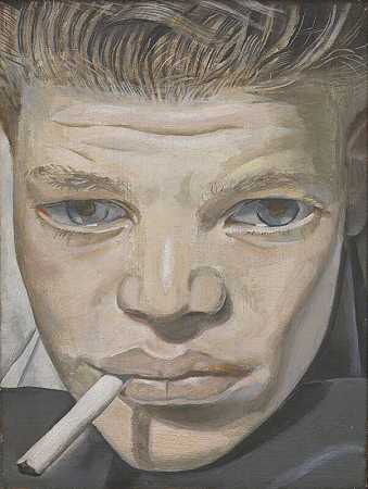 男孩吸烟（1950-1951） by Lucian Freud