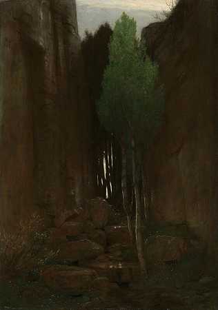狭窄峡谷中的春天（1881） by Arnold Böcklin