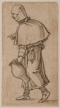 一个拿着水罐的农妇（1520） by Sebald Beham