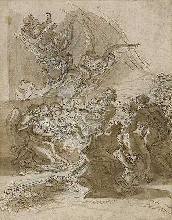 牧羊人崇拜（1672） by Giovanni Battista Gaulli, called Baciccio