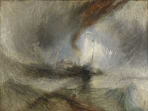 暴风雪：汽船驶离港口（1842） by J. M. W. Turner