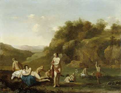 沐浴裸体景观（1640） by Cornelis van Poelenburgh
