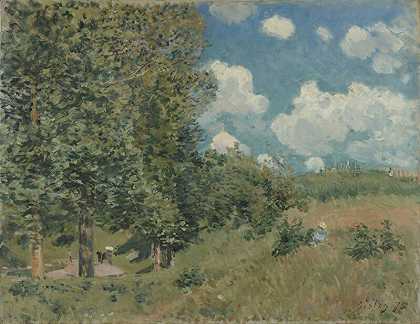 从凡尔赛到圣日耳曼的道路（1875年） by Alfred Sisley