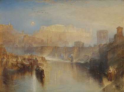 古罗马：阿格里皮纳带着日耳曼的骨灰登陆（1839） by J. M. W. Turner