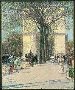 华盛顿拱门，春天（1890） by Childe Hassam