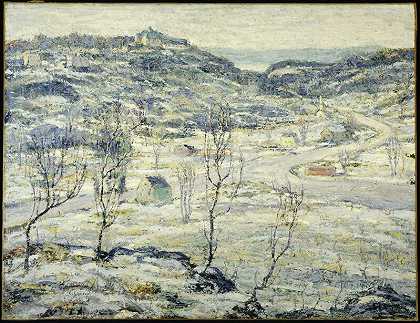 哈莱姆山谷，冬季（约1921年） by Ernest Lawson