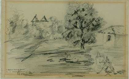 画家在他的主题之前（约1880年） by Henri de Toulouse-Lautrec
