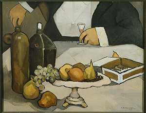 水果和瓶子（1930） by Charles H. Walther