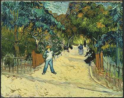 阿尔勒公共花园入口（1888年） by Vincent van Gogh