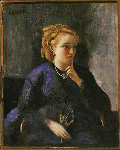 女性肖像（1870） by Jean-Baptiste-Camille Corot