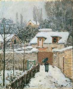 卢维西恩斯的雪（1874） by Alfred Sisley