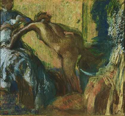 沐浴后（约1895年） by Edgar Degas