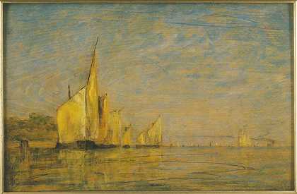 一群船，威尼斯（1882） by William Gedney Bunce