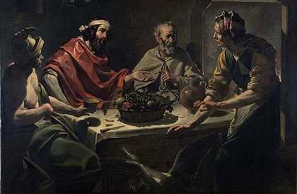 菲利蒙和鲍奇斯招待木星和水星（约1615-1615年） by Abraham Janssens