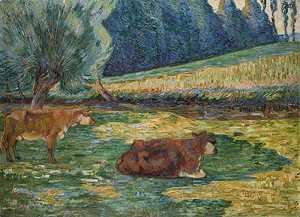 布雷顿景观（Vaches en Repos）（1886-1900） by Armand Guillaumin