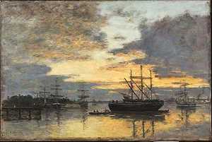 波尔多港（1880） by Eugène Boudin