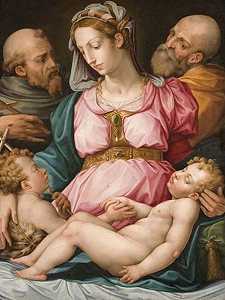 圣家庭与婴儿圣约翰浸礼会和圣方济各（1544） by Giorgio Vasari