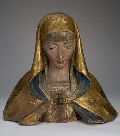 麦当娜半身像（1495-1500） by Silvestro Dell; Aquila