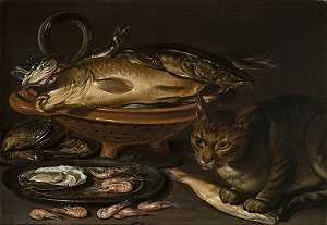 《鱼与猫的静物》（1620年后） by Clara Peeters