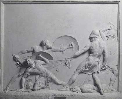 苏格拉底在波提迪亚战役中营救了阿尔基比亚德斯（1797年） by Antonio Canova