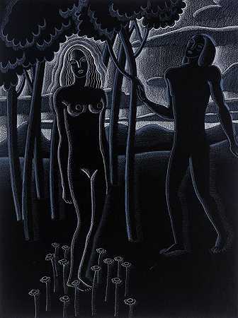 【作品3：花园中的亚当和夏娃】（1920-1945） by Winold Reiss