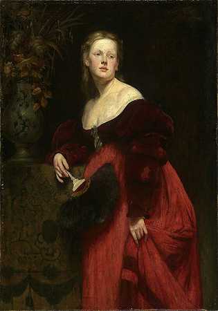 卡罗琳·戈佩兹肖像画（约1870年） by Hans Makart