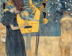 音乐（学习）（1895） by Gustav Klimt
