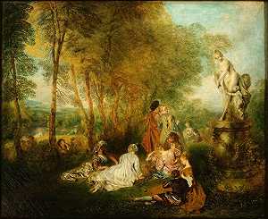 爱情节（约1718/19） by Jean-Antoine Watteau
