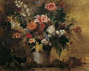 《花卉静物》（1834） by Eugène Delacroix