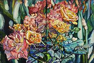 Rose Diptych（1986） by Joseph Raffael