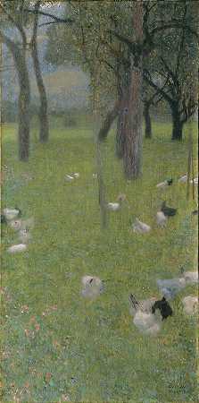 雨后（圣阿加莎鸡园）（1898） by Gustav Klimt