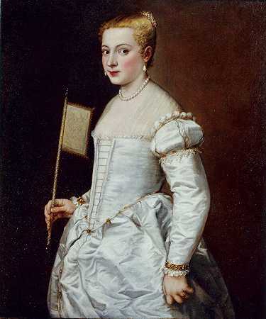 白衣女子肖像（约1555年） by Titian