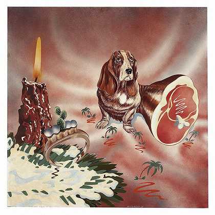 《达克斯猎犬圣诞静物》（1969） by Christian Ludwig Attersee