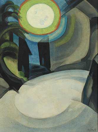 银月（1927） by Oscar Bluemner