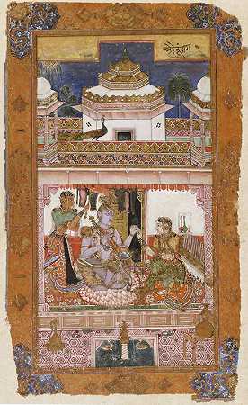 \\“Bhairava Raga，\\”摘自Chunar Ragamala（1591年） by India, Chunar, Uttar Pradesh state