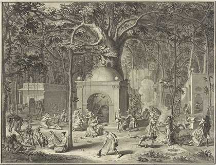 \\“法基尔的各种寺庙和忏悔”（Diverses Pagodes and Penicienses des Faquirs）出自《偶像崇拜民族的仪式和宗教习俗》（1729年） by Amsterdam