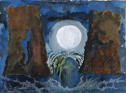 热带月光（约1930年代） by Joseph Stella