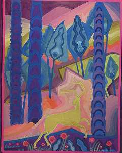 森林中的鹿（1914） by Marguerite Zorach