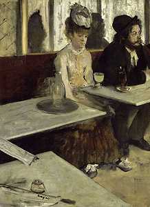 在咖啡馆（L\’Absinth）（1875-1876） by Edgar Degas