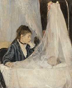 摇篮（1872年） by Berthe Morisot