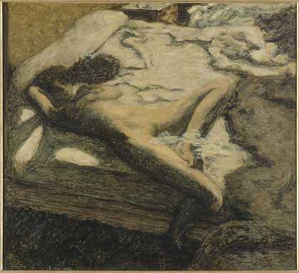 睡在床上的女人，也叫懒汉（1899年） by Pierre Bonnard