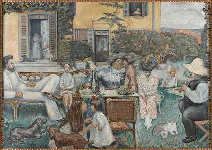 资产阶级的下午，也被称为露台家族（资产阶级下午或露台家族）（1900年） by Pierre Bonnard