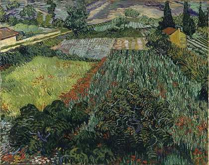 罂粟田（1889） by Vincent van Gogh