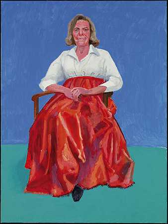 \\《82幅肖像和1幅静物》（2014）中的“丽塔·皮努斯，2014年3月1日和2日” by David Hockney