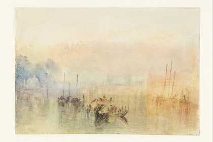 威尼斯，巴西诺河航运，大运河入口（1840年） by J. M. W. Turner