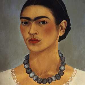 项链自画像（1933） by Frida Kahlo
