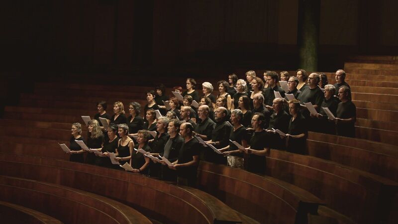 Claiming the Echo performed by the Solfףnica Choir, singlechannel HD video, 5 min 25 sec, looped Courtesy of the artist (2012)