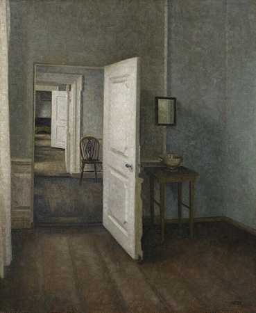室内\\《四个房间》（1914） by Vilhelm Hammershøi