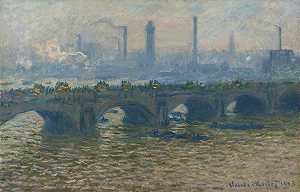 滑铁卢桥，多云（1903年） by Claude Monet