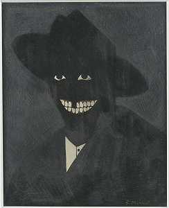 这位艺术家的肖像画是他从前的影子（1980年） by Kerry James Marshall